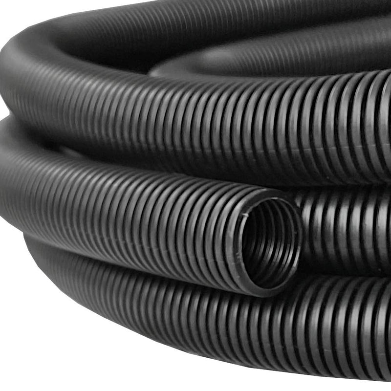 MGI SpeedWare Corrugated Non-Split Conduit, Black Wire Tubing for High-Temperature Automotive Harness and Indoor Outdoor Wire Management - 10ft Length (Inner Diameter 3/4") 3/4" (10ft length)