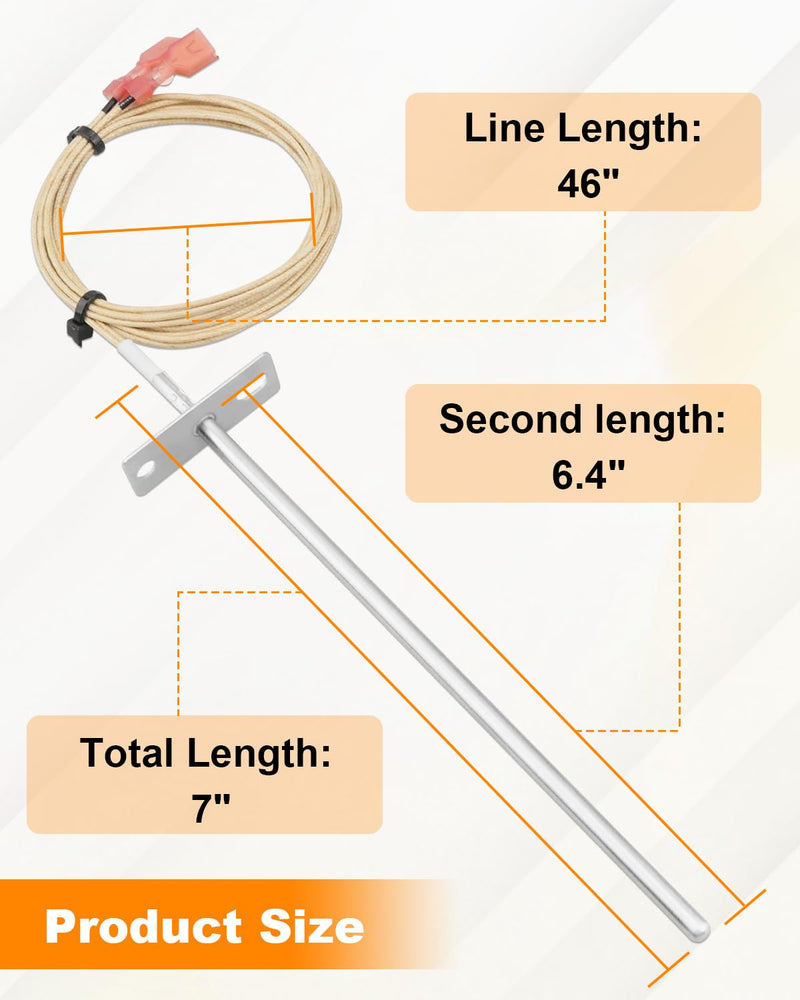7" Large RTD Probe Temperature Sensor, Fit for Rec Tec/Recteq RT-590 RT-680 RT-700 RT-CMG Beast RT-TMG Chuckwagon Wood Pellet Grills