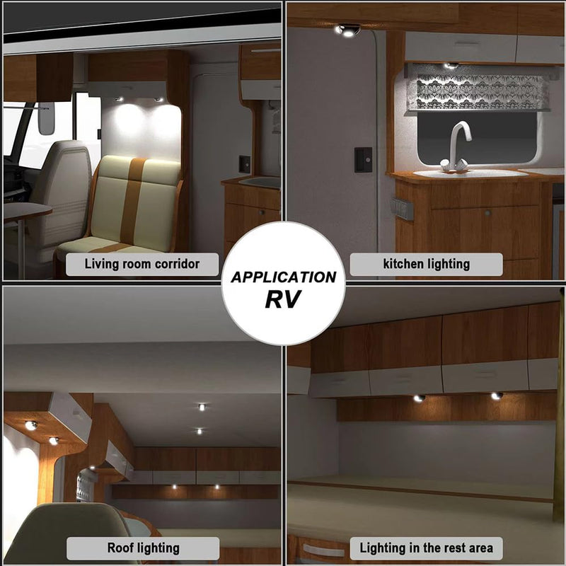 2PCS 3" Blue LED Marine Boat Lights, 18 LED Stainless Steel Underwater Transom Light, IP68 Waterproof Surface Mount Courtesy Deck Light, 10-30V Fishing Night Lights for Pontoon Yacht RV 18LED