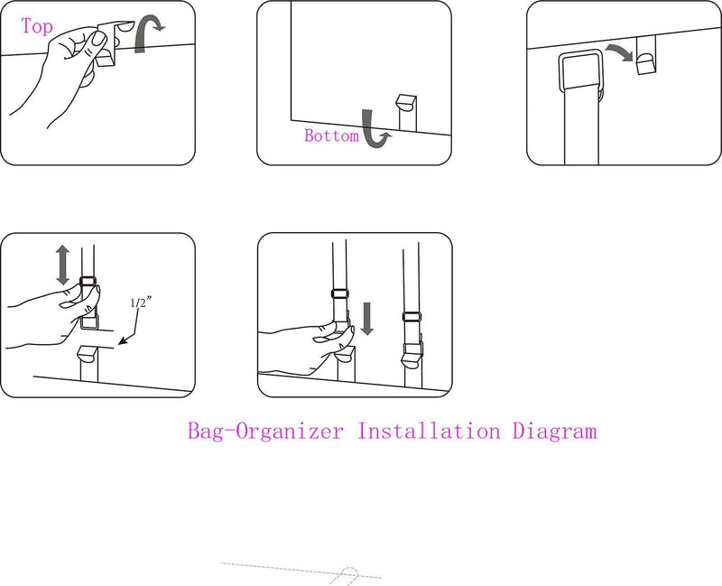 INOGIH Bag-Organizer Rack-Purse Handbag-Hanger Holder-Storage Over The Door Closet(Rack for Handbags/2 pcs Hold 20 Bags) Black 2 Pack