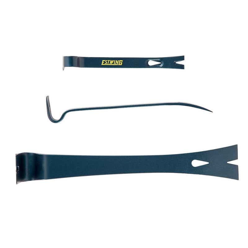 ESTWING 3-Piece Pry Bar Set - 5.5", 7.5" & 10" Nail Pullers with Wide, Thin Blades & Forged Steel Construction - PB3PC