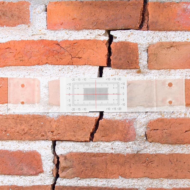 Crack Monitor, Wall Crack Monitor, ±20mm (±0.79") Horizontal ±10mm (±0.38") Vertical, Crack Measurement Ruler for Building Structural Crack Detection & Monitoring (5 PCS) 5