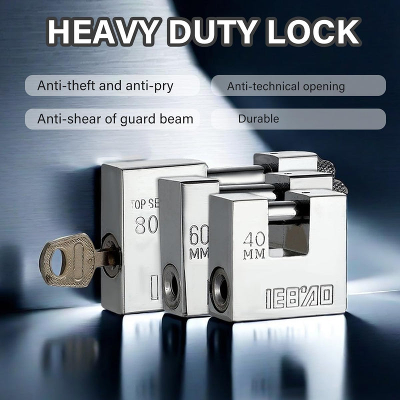 Heavy Duty Lock for Shipping Container, Shipping Container Lock for Secure Outdoor Resist Cutting, Perfect for Fences, Gates, Sheds, Toolboxes, Motorbike, and More, with 3 Key (80mm（New)