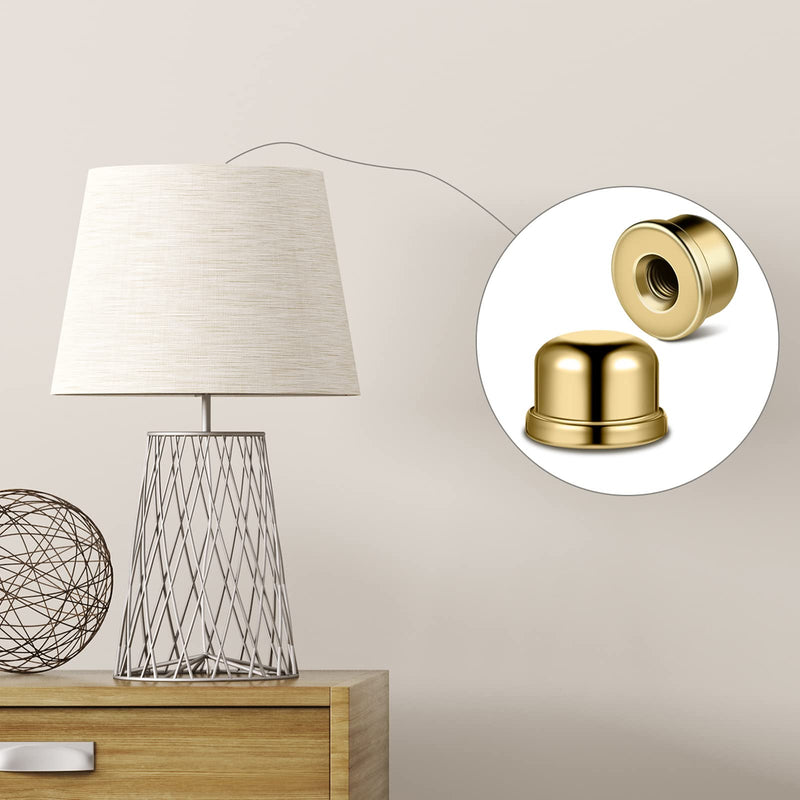 Honoson 8 Pcs 1/2 Inch Lamp Finial Tapped 1/4-27 Lamp Finials Caps Knob Accessories Tall Plated Steel Finials for Light Shade Holder Harp Tops(Gold, Silver, Black, Bronze) Gold, Silver, Black, Bronze