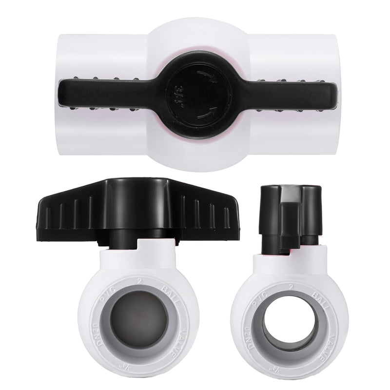 3/4" PVC Ball Valve, 6PACK Black T-Handle Shut-Off Valve, for Cold Water Supply lines 0.75 Inch
