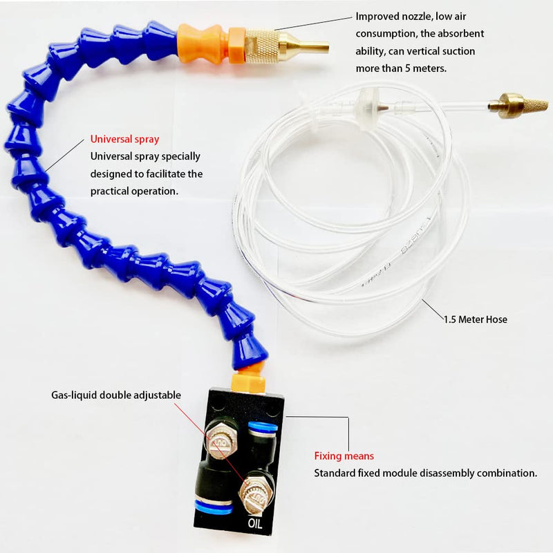 YWY Upgrade Version Mist Coolant Lubrication Spray System for Metal Cutting Engraving Cooling Sprayer Machine for Air Pipe CNC Lathe Milling Drill Plastic pipe Spray System