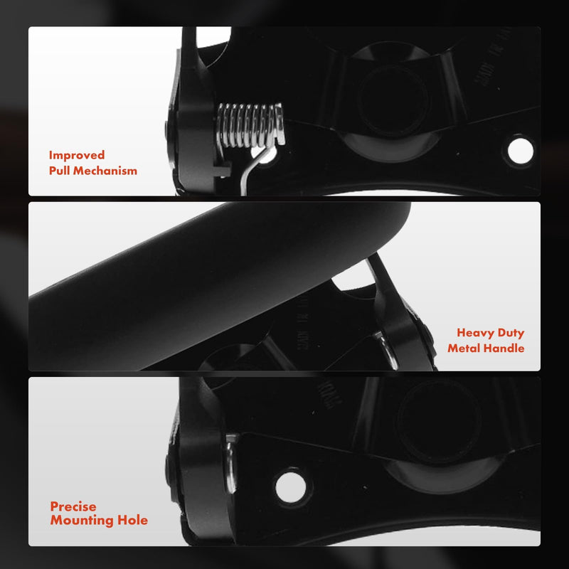 A-Premium Tailgate Handle Assembly, Upgraded Metal - Compatible with 1999-2007 Chevy & GMC Vehicles - Silverado 1500, 2500, 3500, Sierra 1500, 2500, 3500 (Classic, HD) - Textured Black - # 15997911 Upgraded Metal Handle