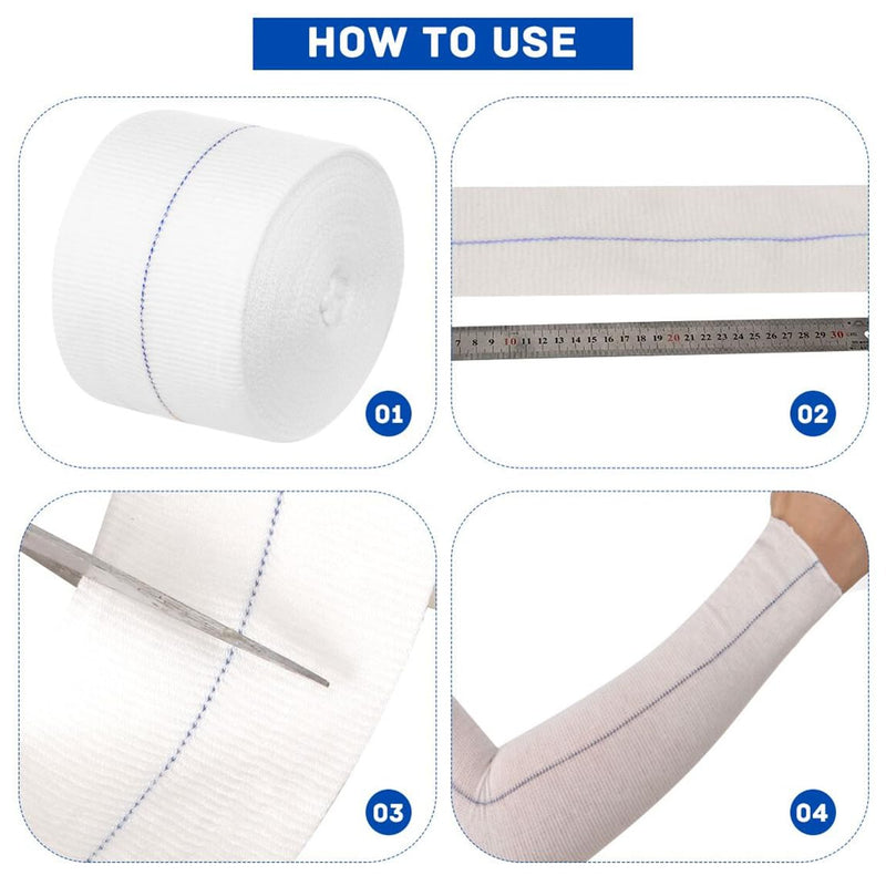 Tubular Bandages Breathable Elastic Bandage Sleeve Cotton Tubular Stockinette Gauze Roll for Cast Plaster Comfort Wear (3 Inch X 11 Yard)