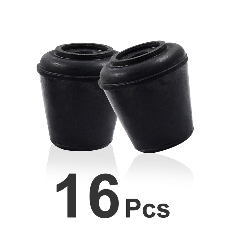 16pcs 1/2 Inch Round Chair Leg Tips Caps, Non-Slip Rubber Chair Leg Floor Protectors, Black Furniture Leg Caps Fit for 0.43"-0.47" (11mm-12mm) Diameter Round Feet 1/2 Inch-Black