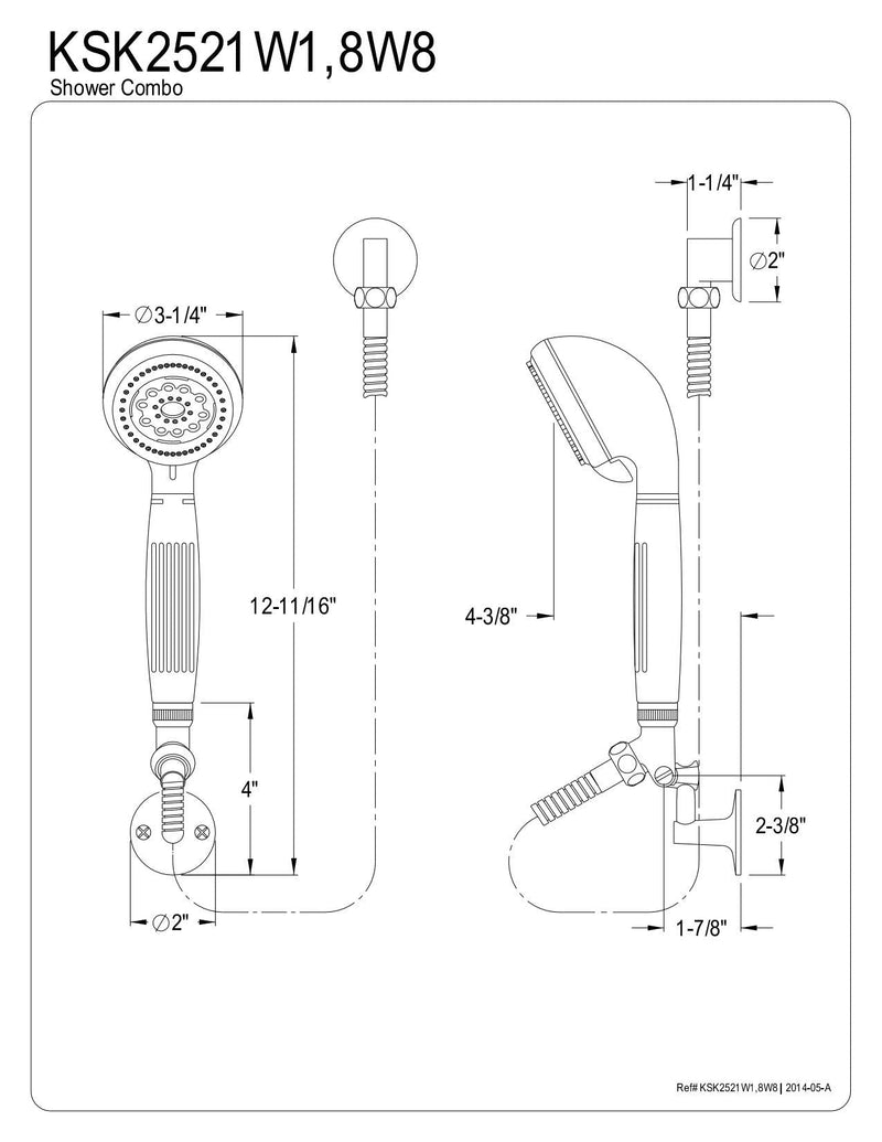 Kingston Brass KSK2521W1 Designer Trimscape Showerscape Shower Combo, Polished Chrome