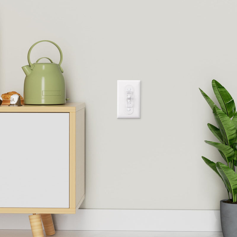 Wall Switch Guard, Childproof Light Switch Cover Guard | Toggle Style | Light Switch Protection | Lock Toggle Switch in On or Off Position | 1 Pack, Clear