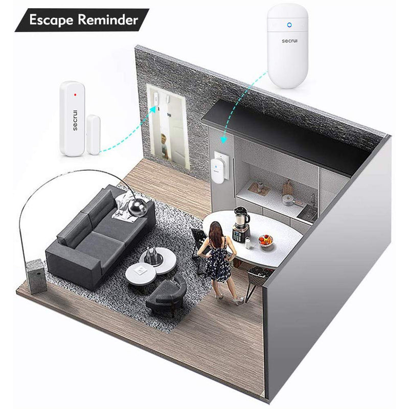 SECRUI Door Chime, Door Sensor Chime with Adjustable Volume, Easy Installation, 400ft Range, 52 Chimes, M508+D7 Door Open Chime for Business/Home When Entering, White