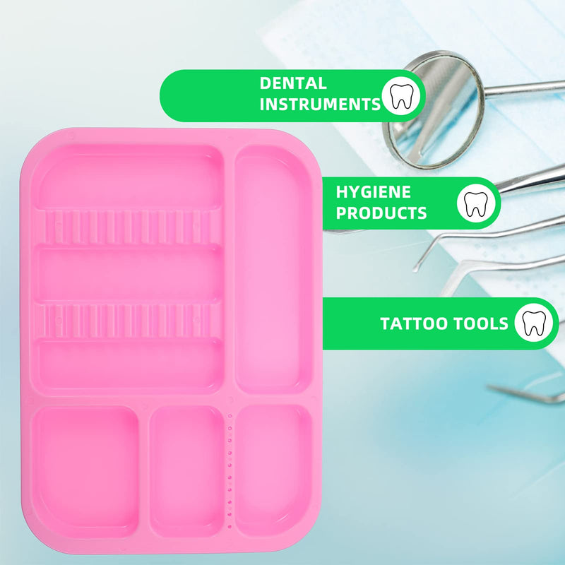 Tray Dentist Tray Tray Plastic Tray Divided Separate Tray Pink