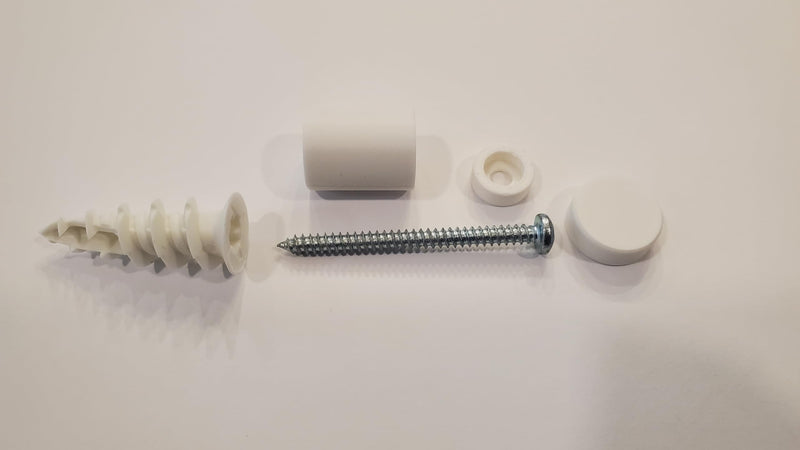 Secure Mounting Hardware, Compatible with IKEA SKADIS Pegboard System (Matte White, 6 Pack) Matte White