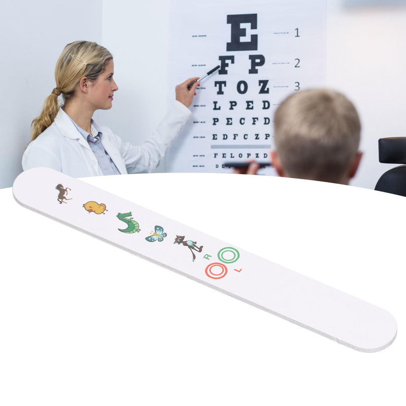 Dioche Children Vision Optometry Test Card, Coating Thicken, Clear Cartoon Pattern Optometry Test Stick for Eye Hospital, Clear Markings, Portable Design