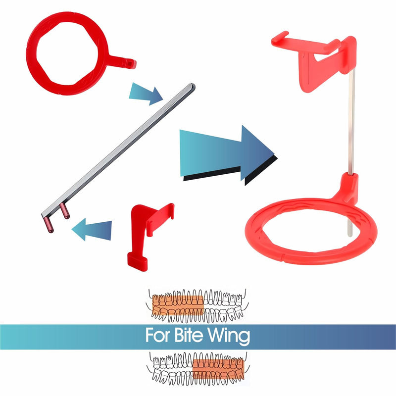 10 Pcs Dental X-Ray Aiming Rings, XCP Style Positioning Rings for Bitewing & Intraoral Imaging, Autoclavable Film Positioning Accessories (Bite Wing Ring Red) Bite Wing Ring Red