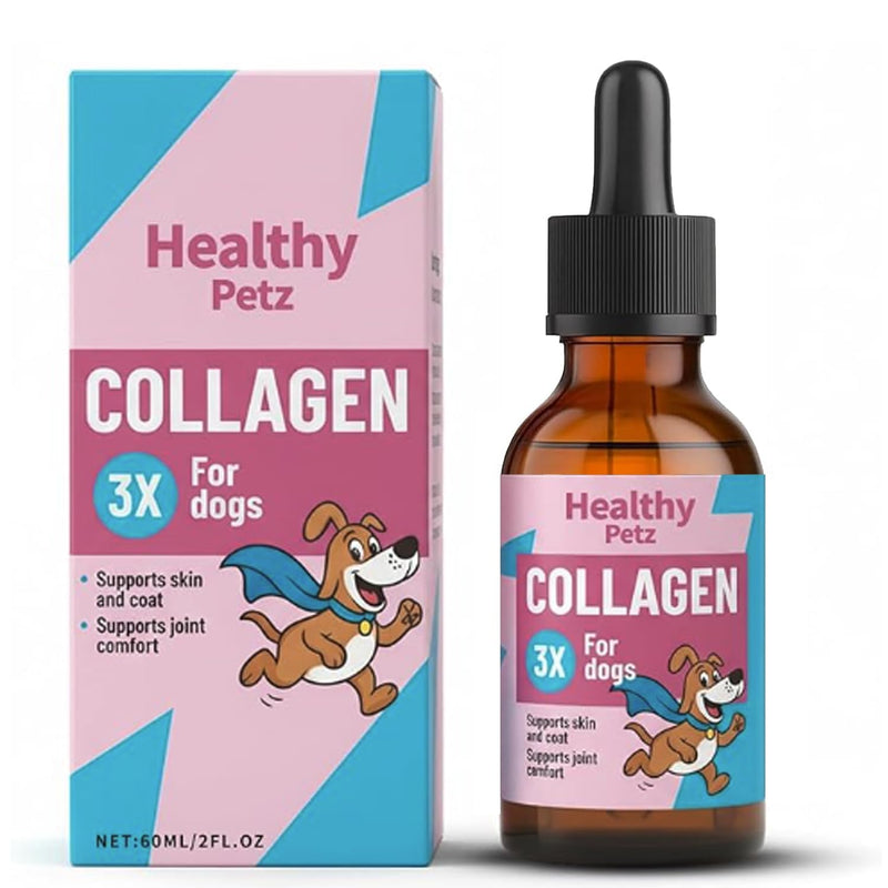 Healthy Petz Premium Liquid Collagen Drops for Dogs, Gut Health & Vitality Supplement, Advanced Joint Support 2 Fl OZ
