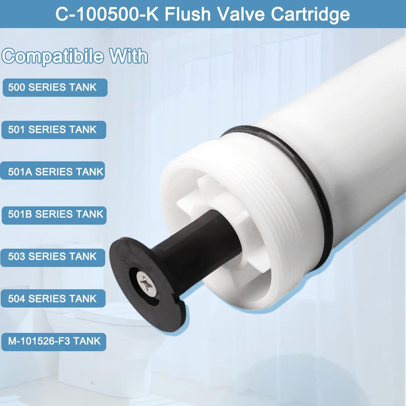 C-100500-K C-100500-Kit Flush Valve Cartridge M-101526-F3 (1 Pack) | Compatible with Flushmate III 503 IV 504 500 501 501A 501B Tank Systems, Replaces C-100500-Kit M-101526-F3 C-100500 Assembly 1 Pcs