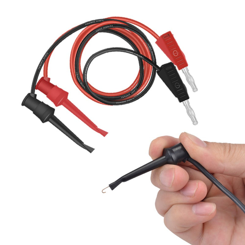 Yubone Multimeter Test Leads,Stackable Banana Test Lead Kit with 30A Alligator Clips,Test Mini Hooks Probe,Silicone Material Soft Cable P0408