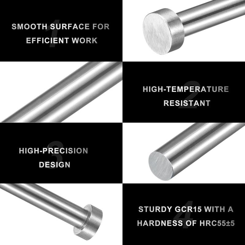 HARFINGTON Straight Ejector Pin 1" Dia 150mm (5.9") Long GCR15 Round Tip Punches Steel Ejector Pin Punch for Die Manufacturing Mechanical Maintenance 1" Dia x 5.9" Long