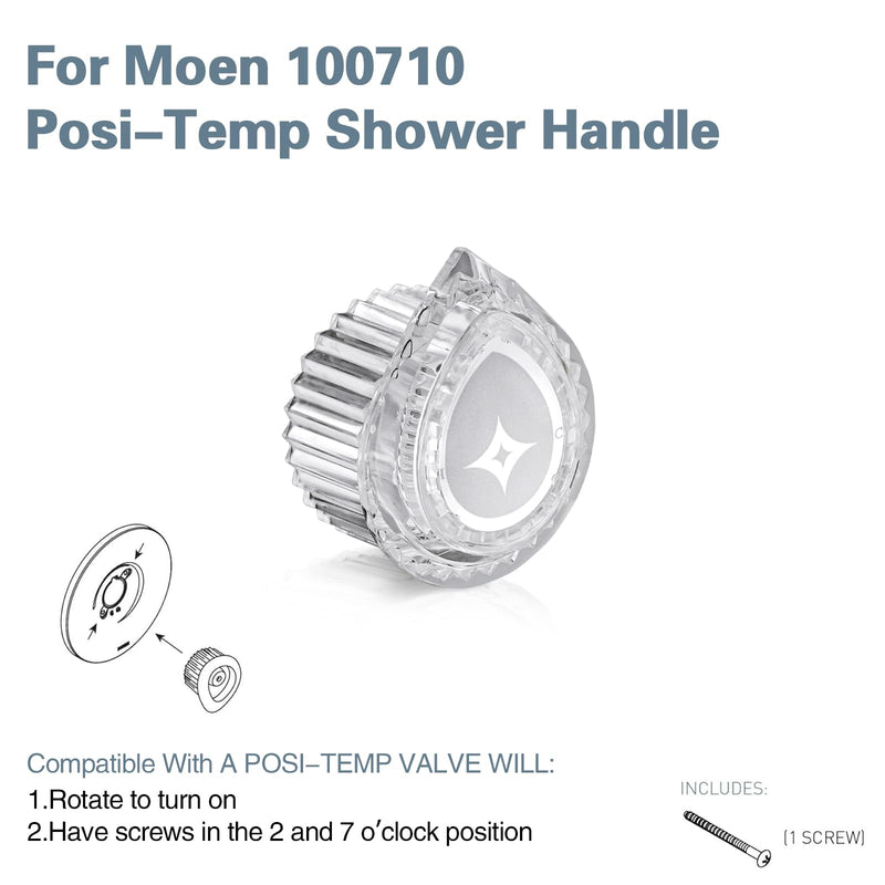Shower Knob for Moen, Compatible Moen 100710 Posi-Temp One-Handle Tub and Shower Replacement Knob Handle Kit For Moen 100710