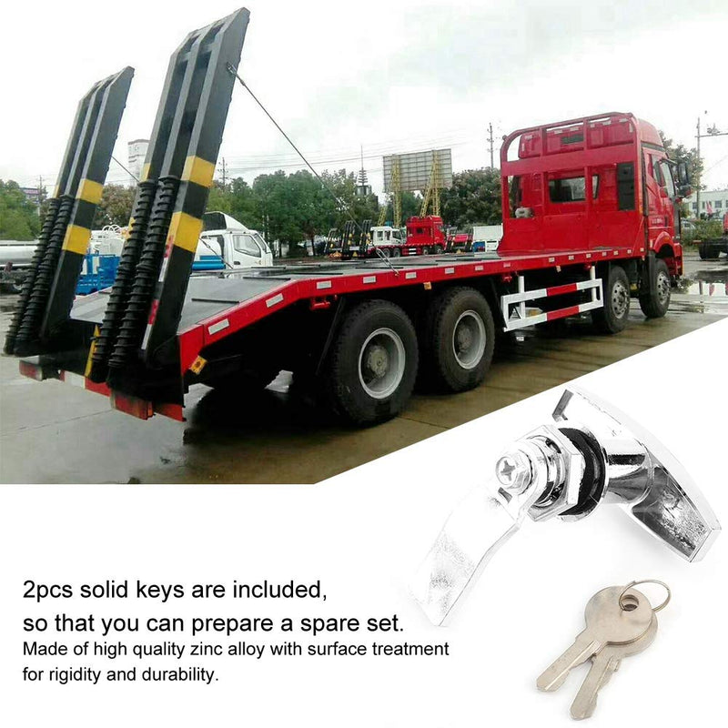 T Handle Lock, Truck Cap Locking T Handles, T Handle Canopy Replacement Lock for Trailers Caravans Etc(briht) Silver