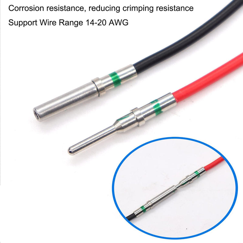 180 Pcs for Deutsch Connector Pins and Sockets Solid Contacts Size 12 16 20 Male Female Terminals DT Series Pin Stainless Steel for Deutsch Solid Contact Kit Solid Contacts Socket Connector Wire
