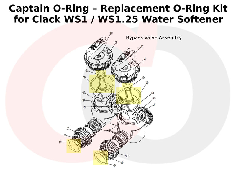 Captain O-Ring – Replacement O-Ring Kit for Clack WS1 / WS1.25 Water Softener