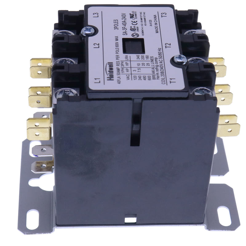 Holdwell SA-3P-40A-240V 3 Pole 40 Amp 240V Coil Definite Purpose Air Conditioner Contactor HSA-3P-40A-240V
