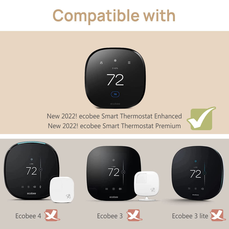 CaseBot Wall Plate for 2022 Ecobee Smart Thermostat Premium & 2022 Ecobee Smart Thermostat Enhanced, Practical and Stylish Trim Kit Bracket Mount Cover, Easy Installation, Matte Black