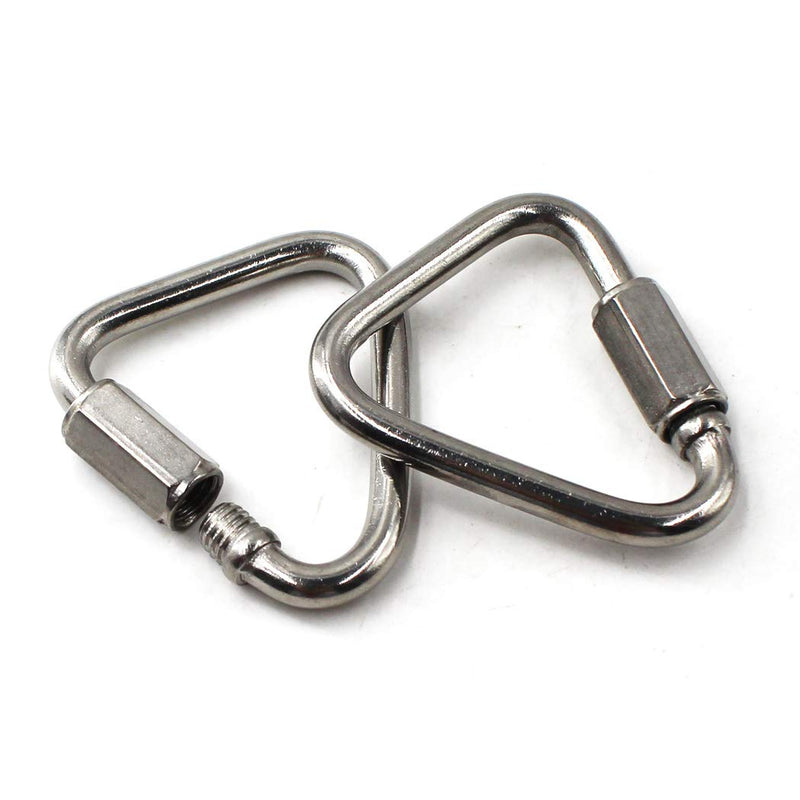 Flomore Delta Quick Link 304 Stainless Steel Triangle Quicklink Chain Connector Screw Lock Carabiner M4