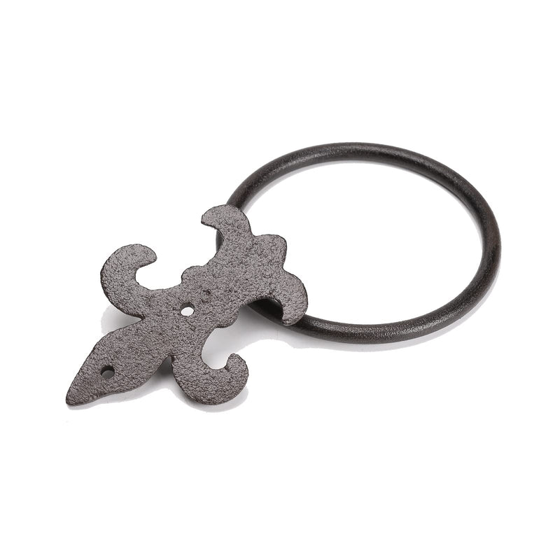 BRASSTAR Towel Ring Cast Iron Spear Shape Rust Color Towel Hanger Bathroom Towel Hook Wall Decoration 4.6 Inches Diameter TQGJPT281