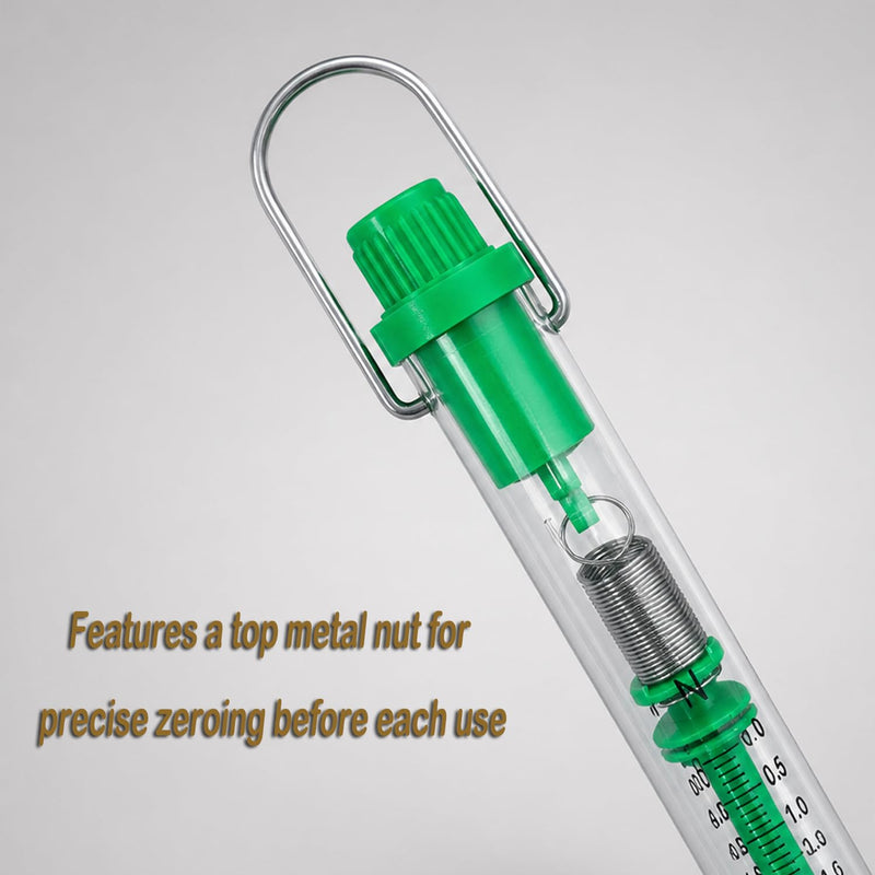 Plastic Tubular Spring Scale, Sciencent Set of 5 Spring Balance Hanging Spring Scale Set, Grams & Newton Calibration,Capacity Zeroing Capability,1N, 5N, 10N, 20N,30N Multicolored