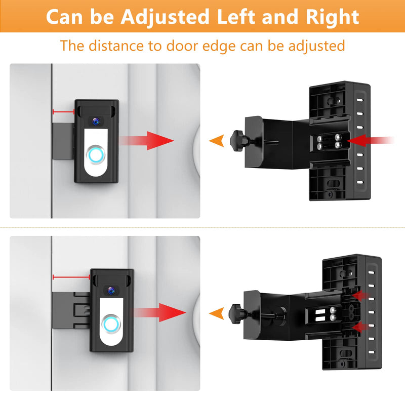 Anti-Theft Video Doorbell Mount Compatible with Wireless Video Doorbell, Not Block Doorbell Motion Sensor, No-Drill Mounting Bracket Wedge Adapter Holder Accessories for Home Rentals Room Black