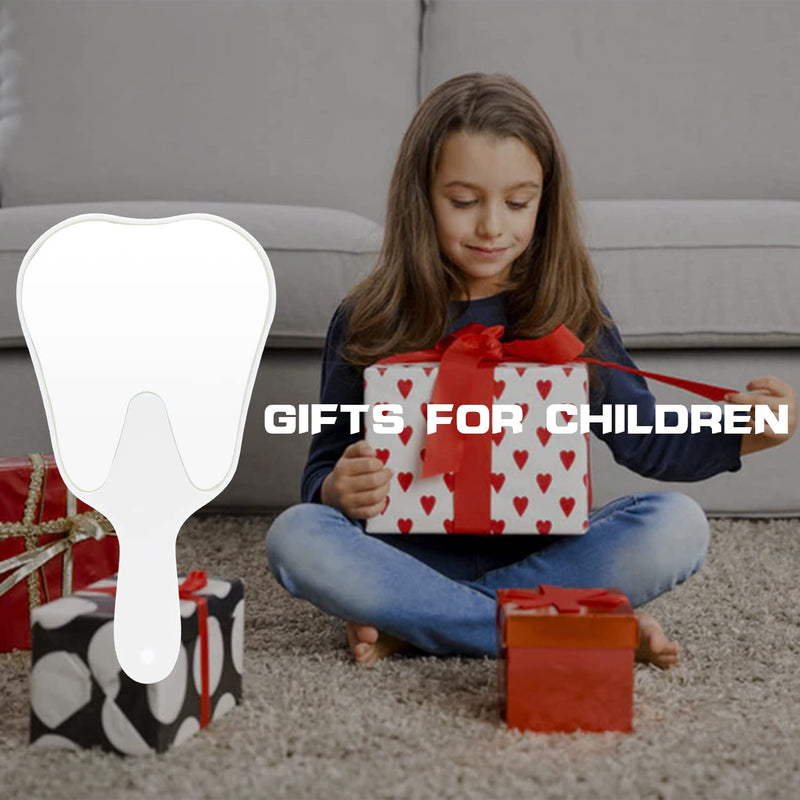 Tooth Shaped Handheld Mirror - Hand Held Mirror Tooth Mirror Patient Mirror Dental Hygienist Gifts White