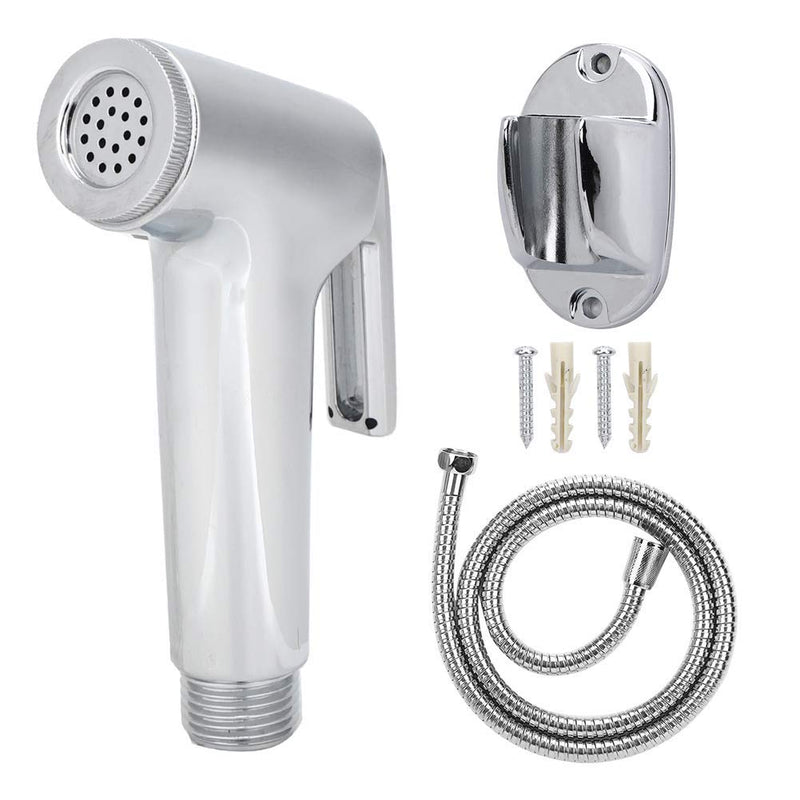 Bidet Sprayer, 3Pcs/Set Electroplating Toilet Sprayer ABS Spray Bracket Hose Kit Handheld Bathroom Accessories