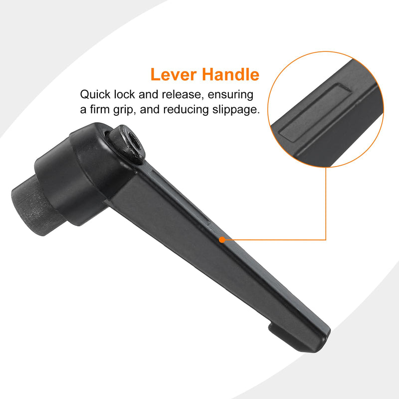 uxcell 1Pcs M8 Adjustable Knobs Handle Female Thread Push Button Ratchet Quick Release Locking Rotating Bolt for Lathe Machinery, Black