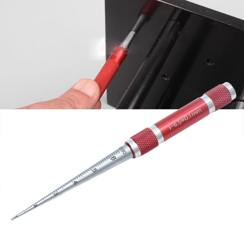 Hole Tapered Ruler, Taper Aperture Gauge Stainless Steel Conical Inner Diameter for Plastic Tubes DIY Equipment Thin Walled Parts DIY Hardware 1‑6.5mm Inspection Measurement Tool