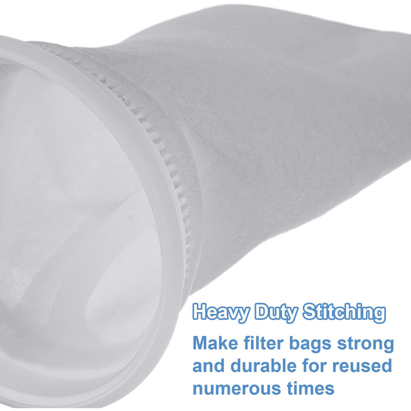 16 Pack 4" x 9" Filter Socks 4 Inch Ring by 9 Inch Long 200 Micron Filter Bag, Felt Filter Sock for Aquarium, Industry, Chemical, Water Liquid Filter Bags