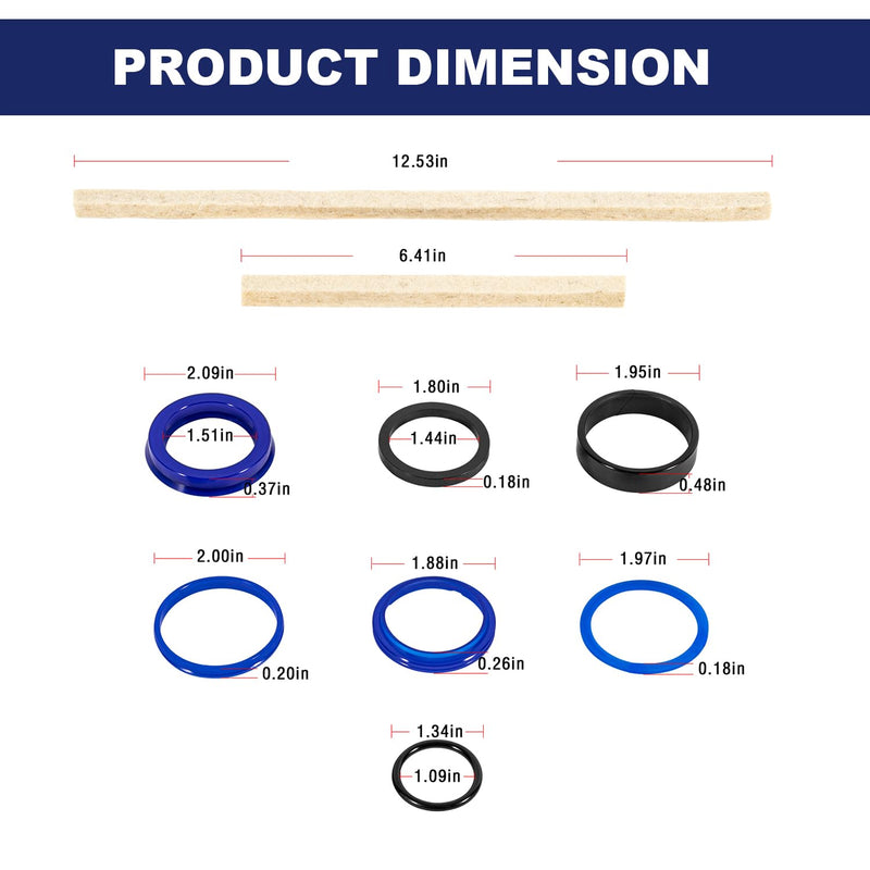Rotary Lift Seal Kit Hydraulic Cylinder Kit Fits for Rotary Lift SPO9 SP0A9 SPO7 SPO88 FJ7664 FJ783 Compatible with Texas HYD FJ783-12TH BH-7511-11