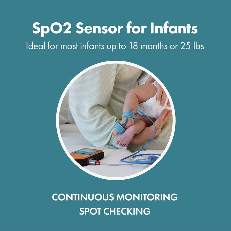 CMI Health SpO2 Sensor for Infants - Compatible ONLY with CMI Health Handheld Pulse Oximeters - Overnight Monitoring - Soft & Comfortable, Latex-Free Material