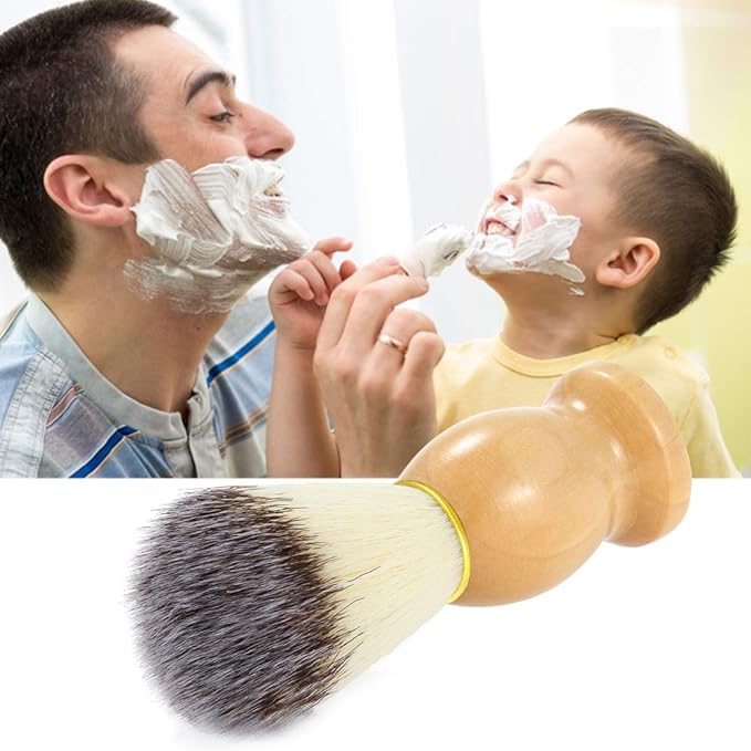 Nylon Shaving Brush, DaKuan 2 Pack Wooden Handle Shaving Brush, Luxury Professional Hair Salon Tools for Men - NewNest Australia