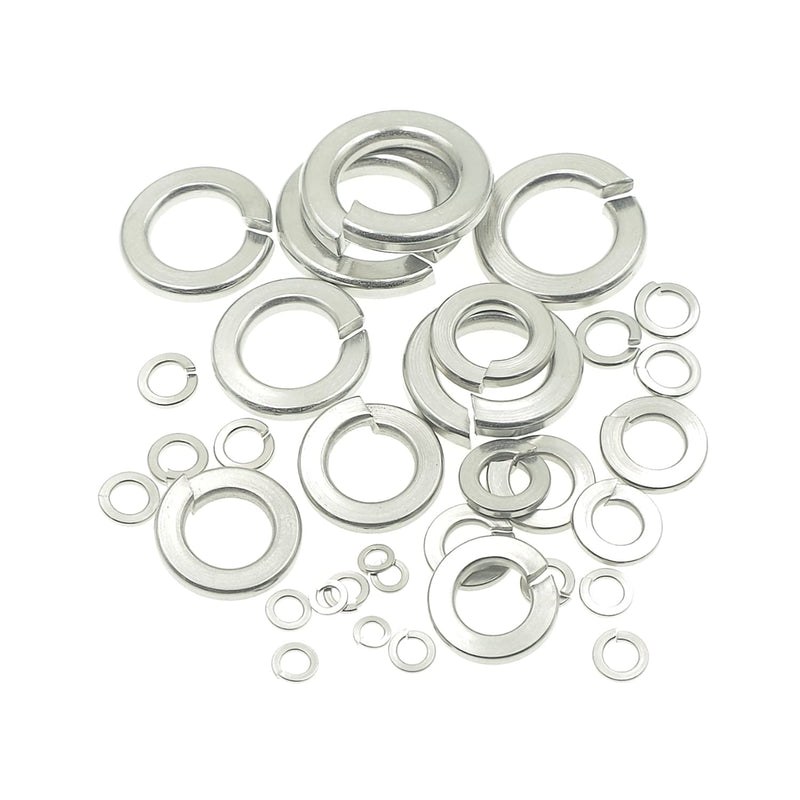 #4 to 5/8 Stainless Steel Split Lock Washers Assortment Kit,for #4#6#8#10#12 1/4" 5/16" 3/8" 7/16" 1/2" 9/16" 5/8" Screws/Bolts
