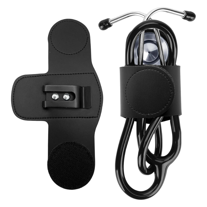 meloxy Premium Leather Stethoscope Holder Hip Clip – Compatible with Littmann Classic 3, Cardiology 4, Eko Core 500 Digital Stethoscopes – Hands-Free Stethoscope Accessories for Doctors, Nurses, EMTs