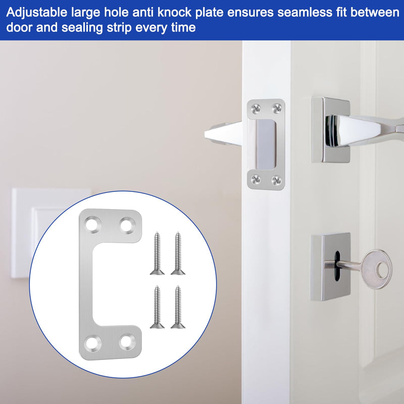 Oversized Deadbolt Strike Plate (1.125" X 2.75") - Adjustable Strike Plate for Exterior Doors, Large Hole for Deadbolts & Electronic Locks, Home & Rental Security, Property Managers Favorite -6 Packs