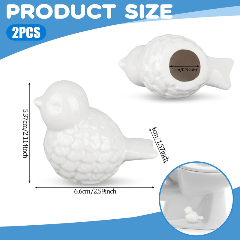 Ceramic Toilet Bolt Covers 2 Pcs Cute Bird Ceramic Covers for Toilet Bolts White Small Bird Toilet Bolt Decorative No Tools Required Easy Installation