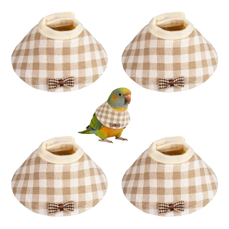 Parrot Anti-Bite Collar,4 PCS Adjustable Magic Sticker Parakeet Neck Protective Cones for Bird Budgerigars Lovebirds Cockatiels L