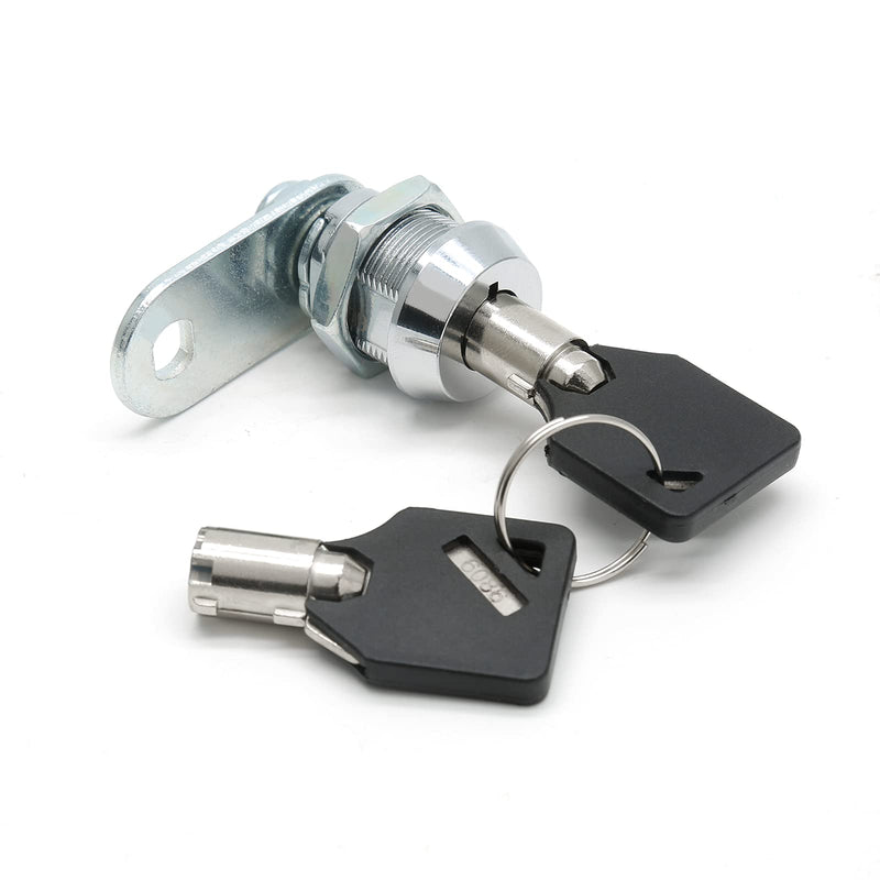 Tubular Cam Lock with 5/8 Inch Cylinder & Straight Cam, Cabinet Cam Locks Keyed Alike Drawer Lock, Mailbox Locks for Files RV Camper Door Tool Box, Chrome Finish 5/8 Inch - 1 Pack Tubular Lock