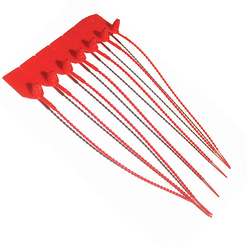 250mm Pull-Tite Security Seal Plastic Seals Signage Numbered(Package of 100) (Red) 100pcs Red