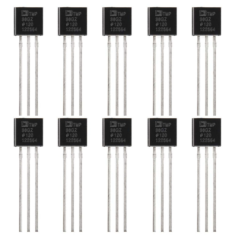 10x TMP36 Temperature Sensors Low Voltage Low self-Heating Precision Linear Analog Output for Arduino Raspberry Pi TMP36 *10